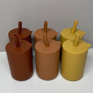 Silicone Training Cups with Straws-NEW 6-pack